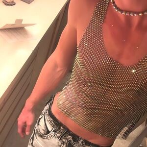 the rhinestone tank crop